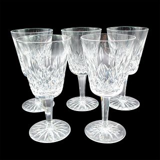 5pc Waterford Crystal Water Goblets, Lismore