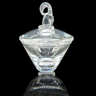 Steuben Crystal Covered Dish, Aries