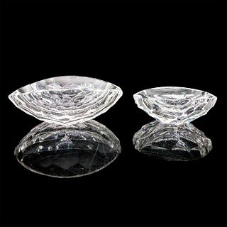 2pc Steuben Crystal Open Dishes, Honeycomb