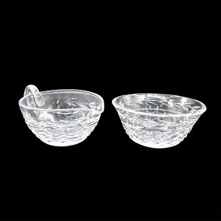 2pc Waterford Crystal Sauce Boat & Small Bowl, Glandore