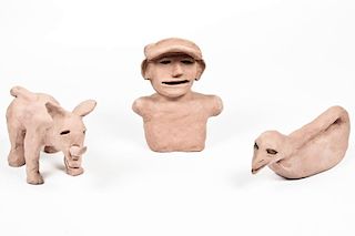 Burgess Dulaney (1914-2001) Three Clay Sculptures