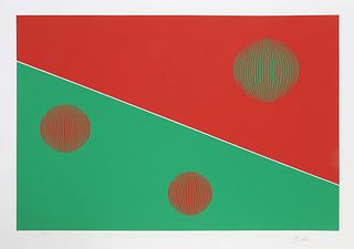 Gisela Beker, Bauhaus (Red and Green), Screenprint