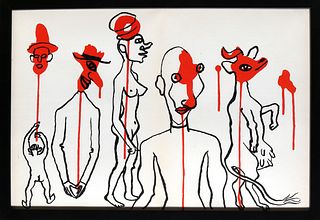 Alexander Calder, Les Gueules Degoulinantes from Derriere Le Miroir, Lithograph