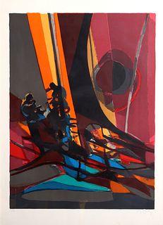 Marcel Mouly, Sailing in the night, Lithograph on Arches
