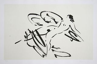 Reuben Nakian, Leda and the Swan - 4, Etching and Chine Colle