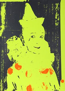 Ford Beckman, Neon Clown (Green with Orange), Screenprint
