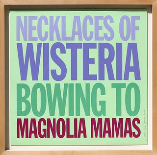 John Giorno, Necklaces of Wisteria Bowing to Magnolia Mamas, Screenprint