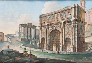Italian School (18/19th c.) "Arch of Septimius Severus"
