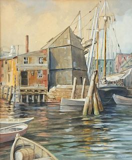 H. Jamison (American, 20th c.) "Harbor", watercolor
