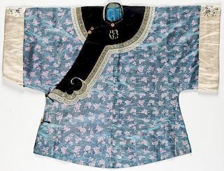 Chinese Fine Blue Silk Jacket, Qing D