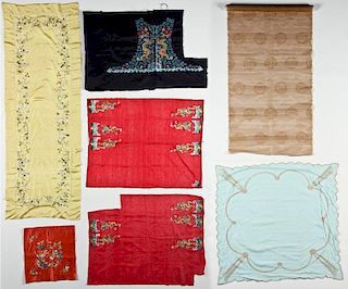 Collection of 7 Antique Chinese Silk Embroideries