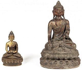 2 Antique Sino-Tibetan Bronze Buddhas