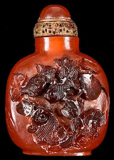 Antique Chinese Amber Snuff Bottle