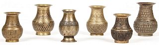 6 Rare Ornate Bronze Ceremonial Batuka Water Containers