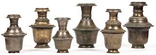 6 Rare 19th C Bronze Ceremonial Vessels