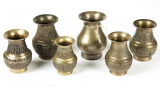 6 Rare Ornate Bronze Ceremonial Batuka Water Containers