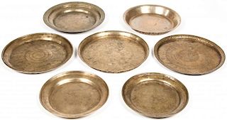 6 Heavy Antique Bronze Plates, Nepal/North India