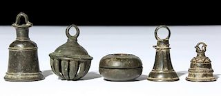 Five 19th C. Bronze Bells