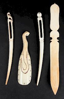 4 Assorted Antique Ivory Objects