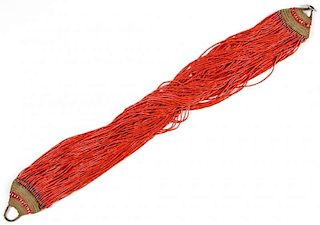 Konyak Naga Large Red Glass Bead Necklace