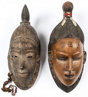 2 Vintage African Guro Masks