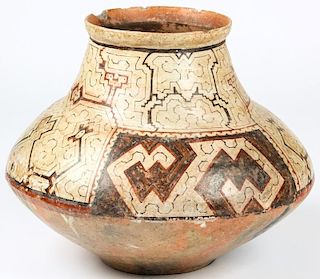 Large Old Shipibo Pottery Vessel, Peru