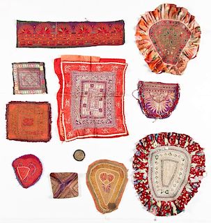 Collection of 11 Old Central Asian Embroidered Textiles