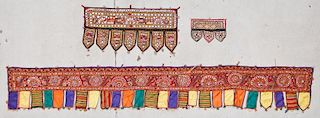 3 Old Indian Textiles Embroidered with Mirror Work