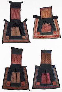 4 Old Embroidered Chinese Tribal Baby Carriers