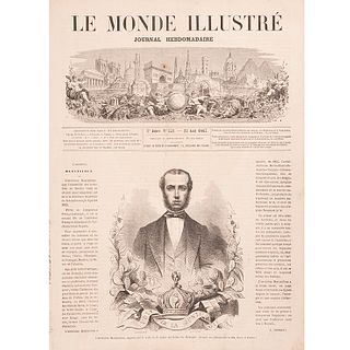 Le Monde Illustre. Journal Hebdomadaire. 1857 - 1864. Noticias sobre la Intervención Francesa, primeras planas y hojas sueltas.