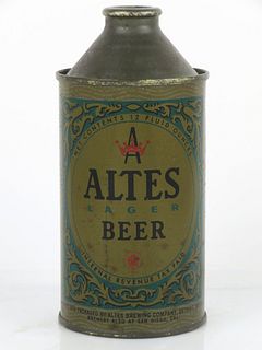 1948 Altes Lager Beer 12oz Cone Top Can 150-12.1 Detroit, Michigan