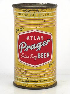 1956 Atlas Prager Beer 12oz Flat Top Can 32-24 Chicago, Illinois