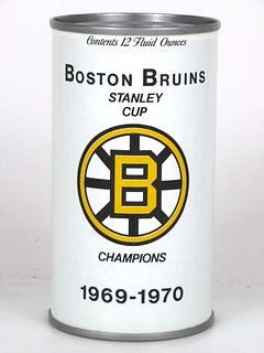 1970 Black Label Beer 1969-1970 Boston Bruins 12oz Tab Top Can T206-05 Natick, Massachusetts