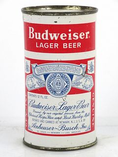 1956 Budweiser Lager Beer 12oz Flat Top Can 44-32 Newark, New Jersey