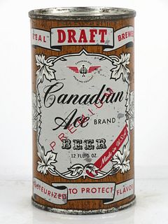 1957 Canadian Ace Draft Beer 12oz Flat Top Can 48-17 Chicago, Illinois