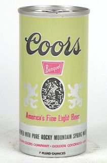 1972 Coors Banquet Beer 7oz Can Unlisted. Golden, Colorado