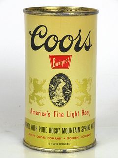 1958 Coors Banquet Beer 12oz Flat Top Can 51-24.1b Golden, Colorado