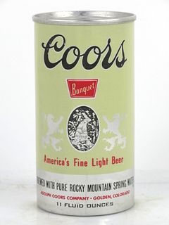1964 Coors Banquet Beer 11oz Flat Top Can 51-25 Golden, Colorado