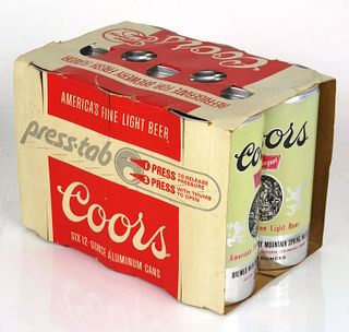 1972 Coors Beer Presstab Six Pack Can Carrier Golden, Colorado