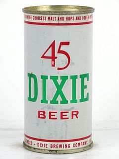 1957 Dixie 45 Beer 12oz Flat Top Can 53-39 New Orleans, Louisiana