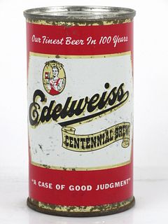 1957 Edelweiss Centennial Brew Beer 12oz Flat Top Can 59-03 Chicago, Illinois