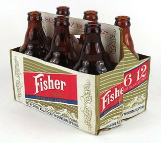 1959 Fisher Beer Steinie Bottle Six Pack Six Pack Bottle Carrier Salt Lake City, Utah