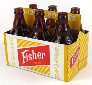1964 Fisher Beer Steinie Bottle Six Pack Six Pack Bottle Carrier Salt Lake City, Utah