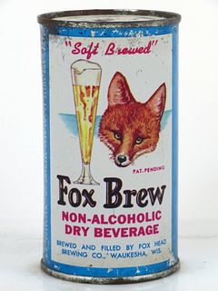 1960 Fox Brew Dry Beverage 12oz Flat Top Can 64-36 Waukesha, Wisconsin