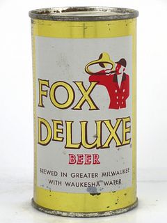 1960 Fox DeLuxe Beer 12oz Flat Top Can 65-21V Waukesha, Wisconsin