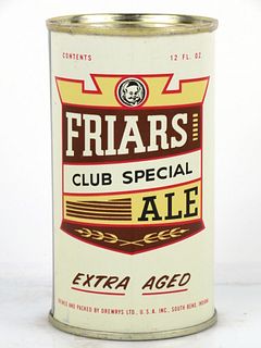 1957 Friars Club Special Ale 12oz Flat Top Can 67-08 South Bend, Indiana