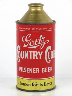 1946 Goetz Country Club 12oz Cone Top Can 165-15 St. Joseph, Missouri
