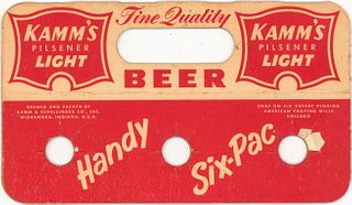 1946 Kamm's Pilsener Light Beer Six Pack Can Carrier Mishawaka, Indiana