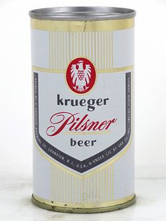 1965 Krueger Pilsner Beer 12oz Flat Top Can 90-35 Cranston, Rhode Island