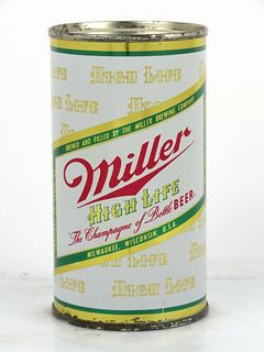 1960 Miller High Life Beer 12oz Flat Top Can 100-01 Milwaukee, Wisconsin